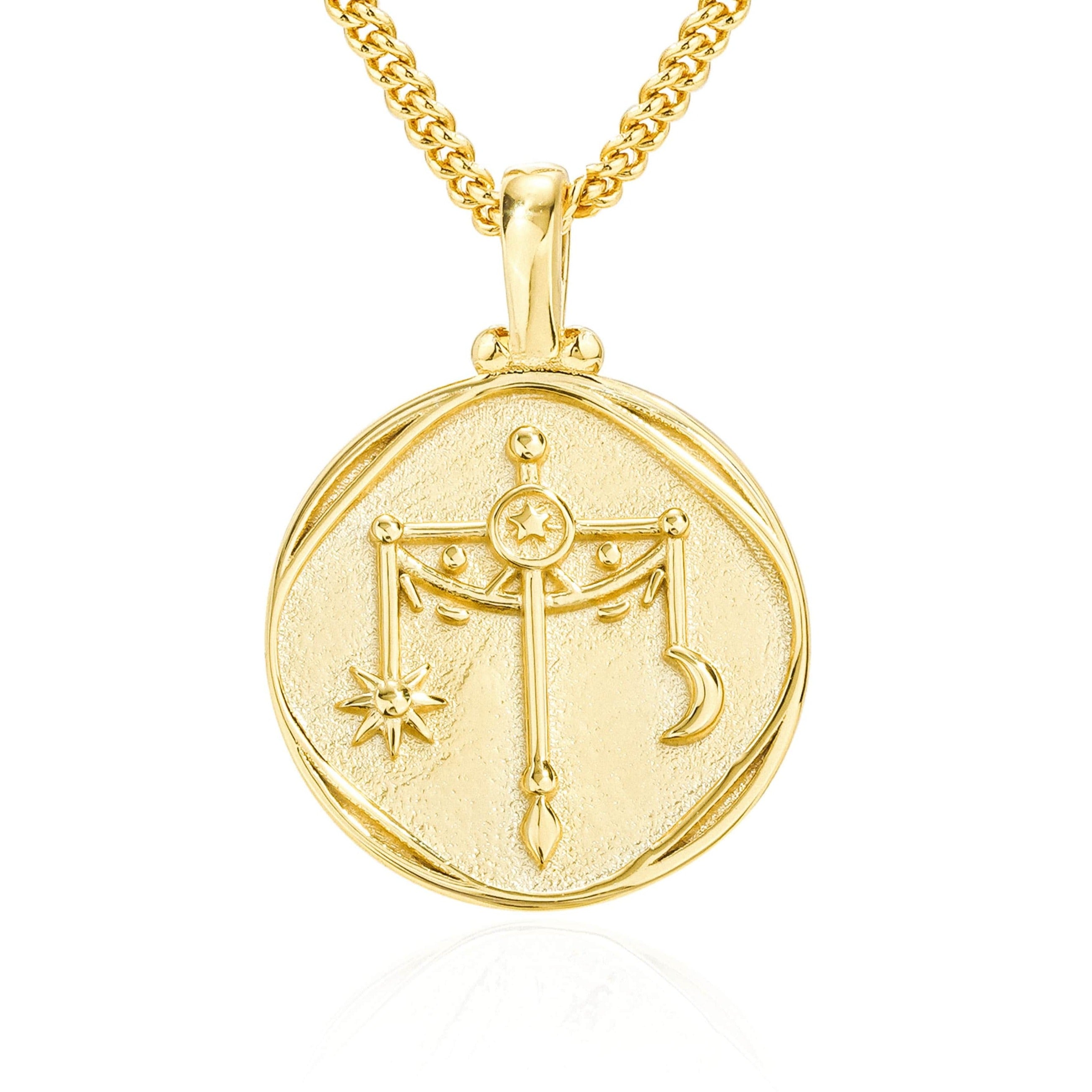 Zodiac Gold Coin Necklace - Vermeil