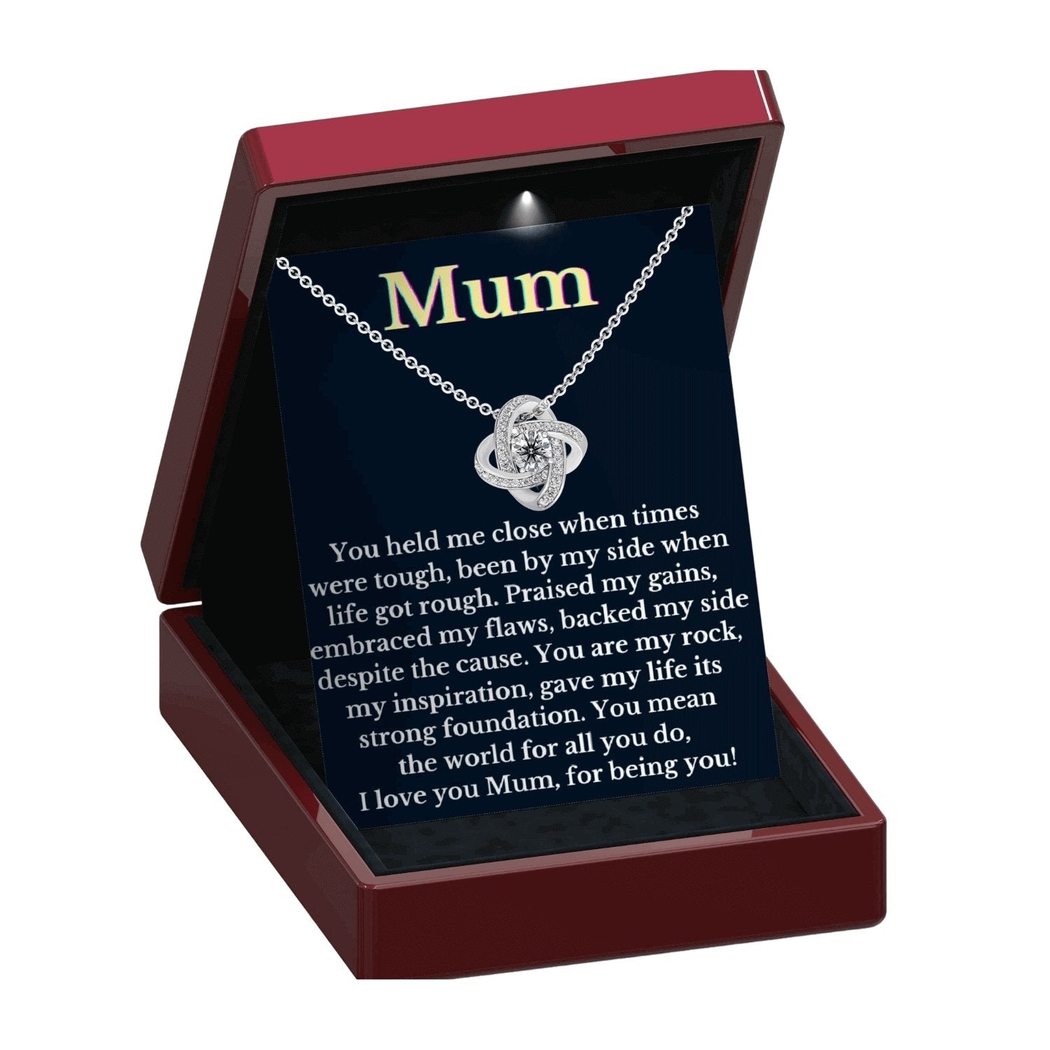 Mum Necklace/Gift - Sterling Silver Love Knot Necklace - Mum22