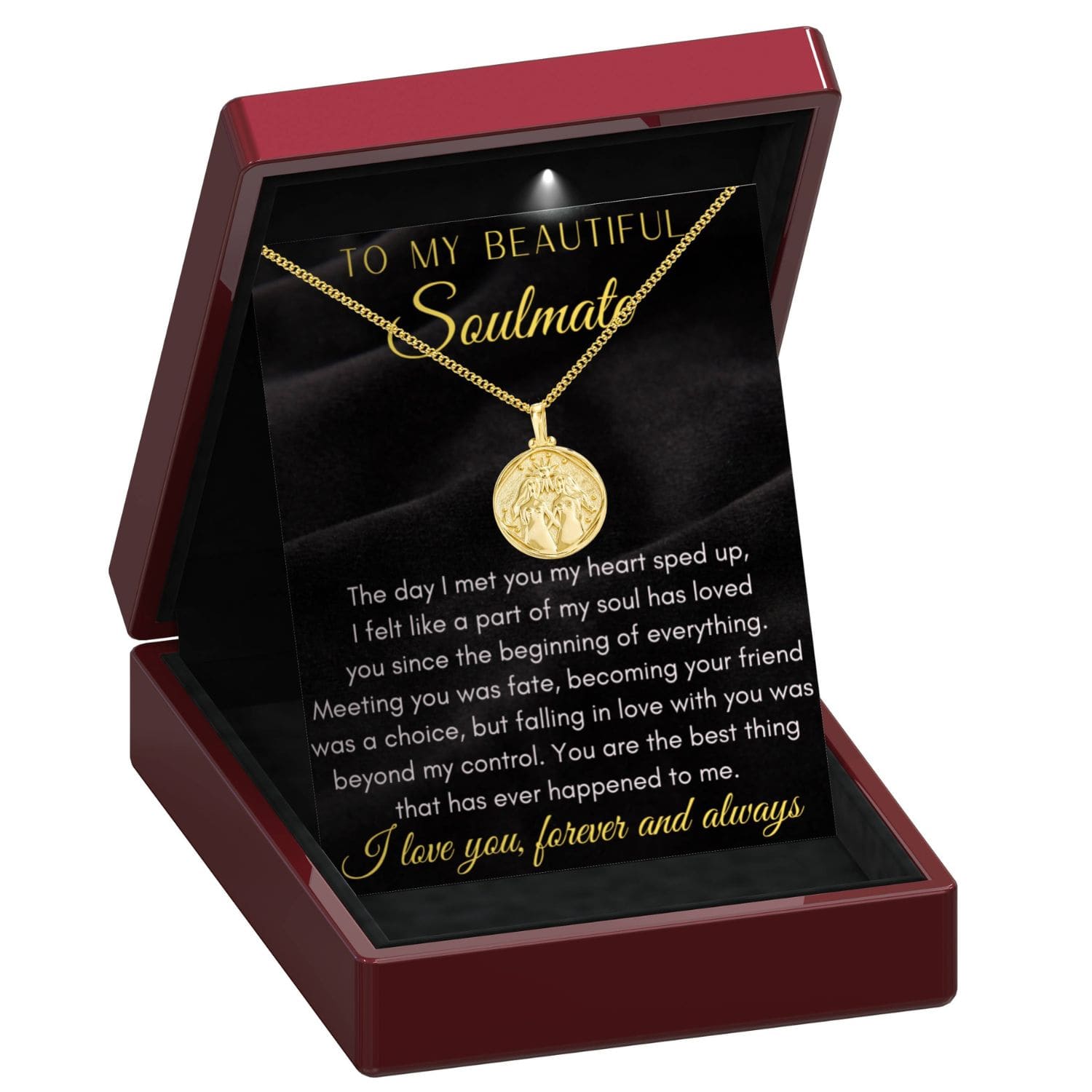 To My Soulmate Zodiac Gold Vermeil Coin Necklace - ST17