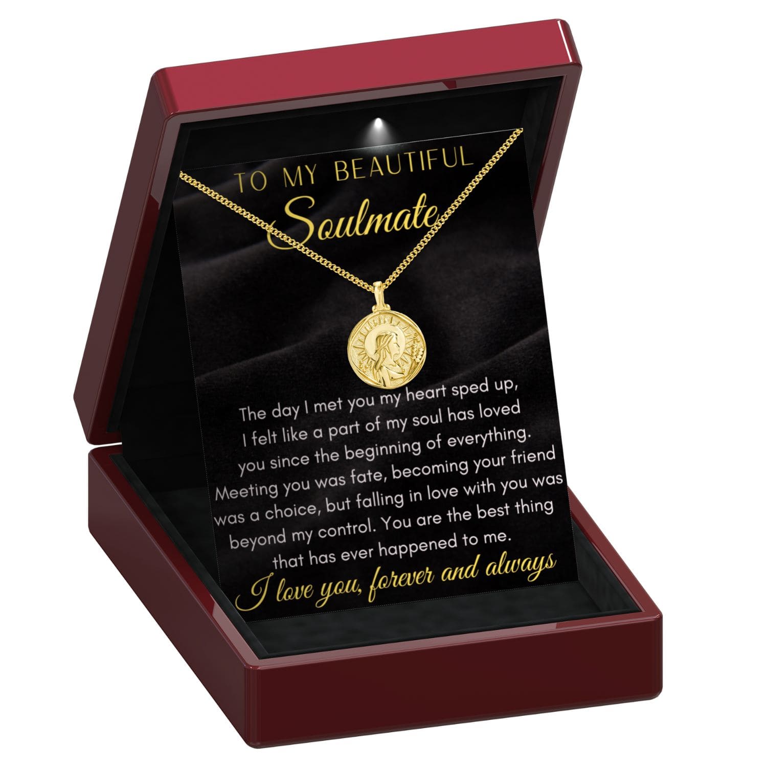 To My Soulmate Zodiac Gold Vermeil Coin Necklace - ST17